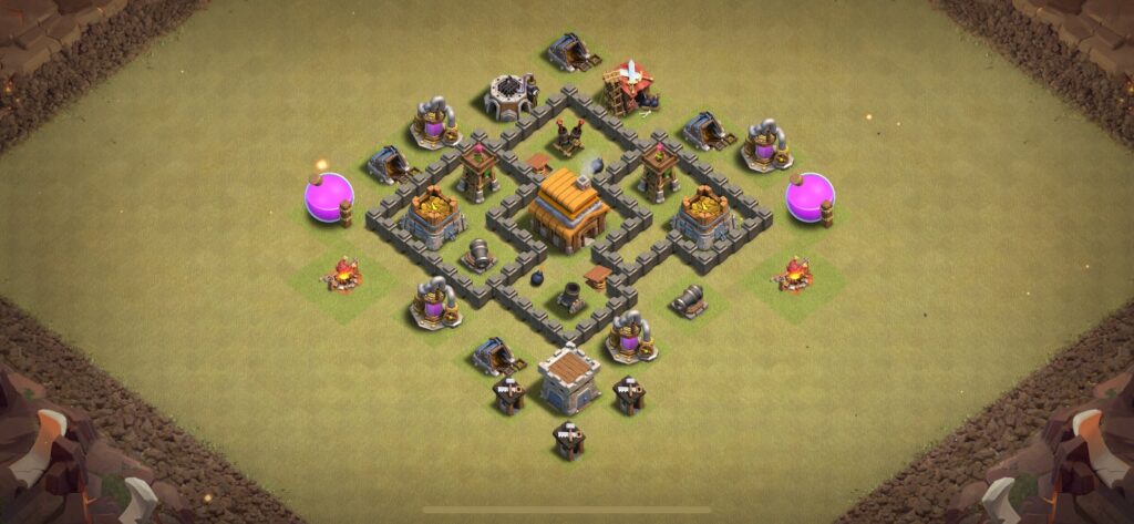 TH4 War Base - Top Town Hall 4 War Base with Link (#16) - Clash of Clans 2025​ TH4 Base