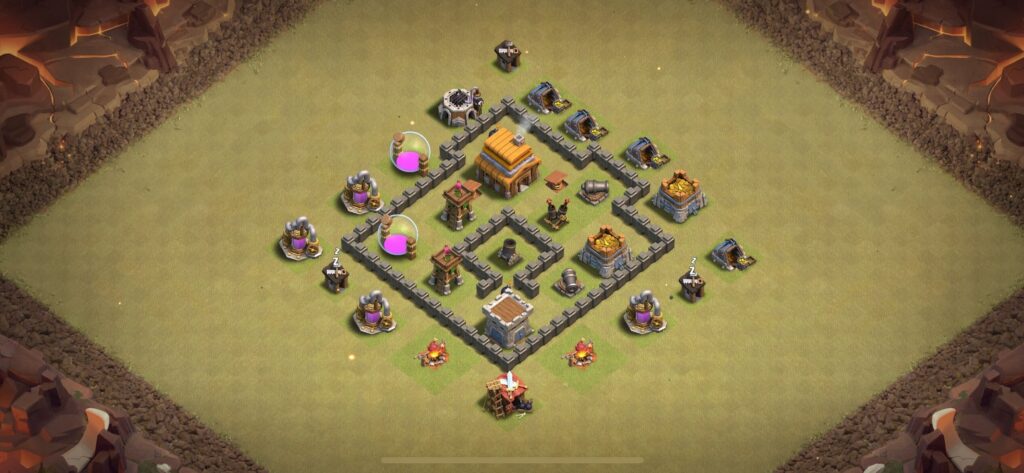 TH4 War Base - Top Town Hall 4 War Base with Link (#17) - Clash of Clans 2025​ TH4 Base