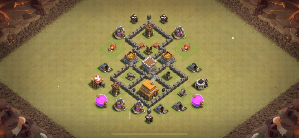 TH4 War Base - Top Town Hall 4 War Base with Link (#18) - Clash of Clans 2025​ TH4 Base