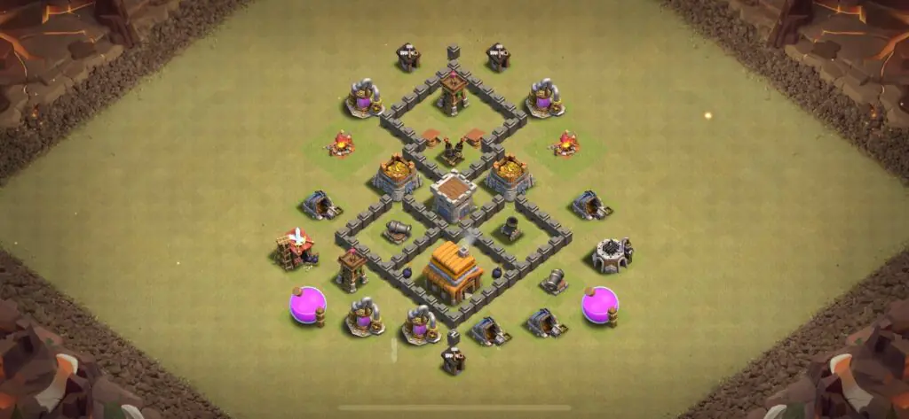 TH4 War Base - Top Town Hall 4 War Base with Link (#18) - Clash of Clans 2025​ TH4 Base
