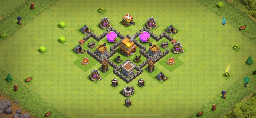 TH4 Farming Base - Top Town Hall 4 Farming Base with Link (#19) - Clash of Clans 2025​ TH4 Base