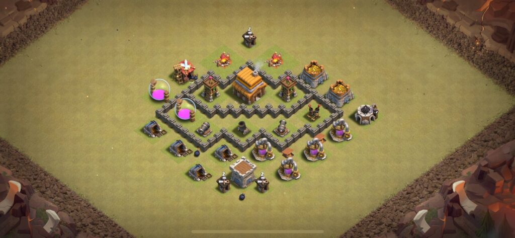 TH4 War Base - Top Town Hall 4 War Base with Link (#19) - Clash of Clans 2025​ TH4 Base