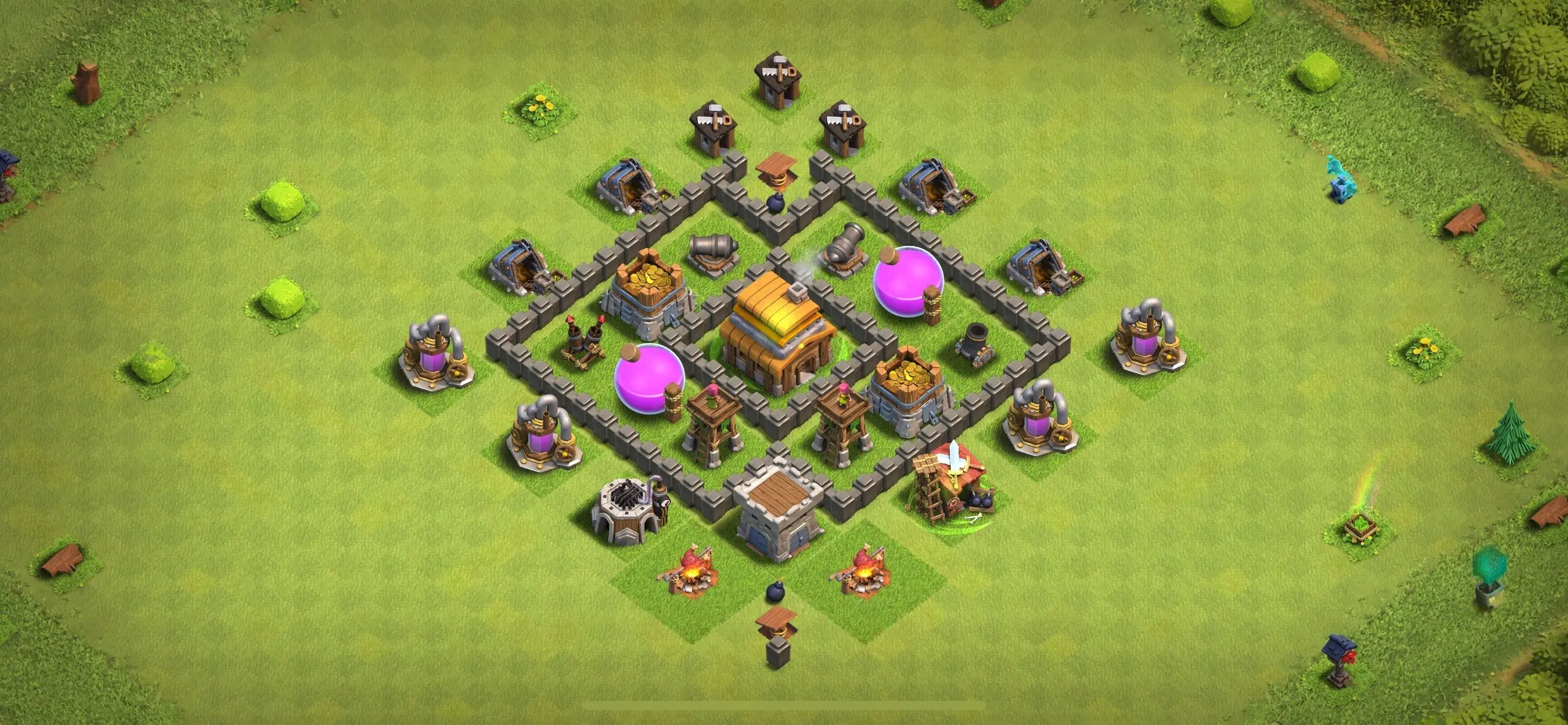 TH4 Farming Base - Top Town Hall 4 Farming Base with Link (#20) - Clash of Clans 2025​ TH4 Base
