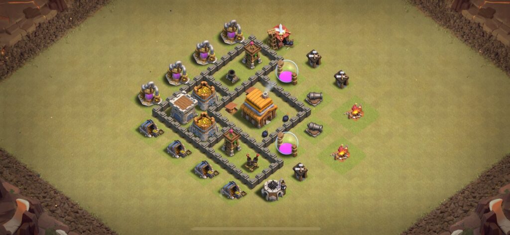 TH4 War Base - Top Town Hall 4 War Base with Link (#20) - Clash of Clans 2025​ TH4 Base