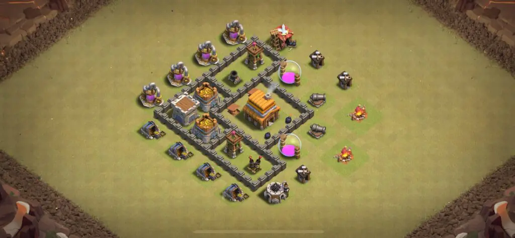 TH4 War Base - Top Town Hall 4 War Base with Link (#20) - Clash of Clans 2025​ TH4 Base