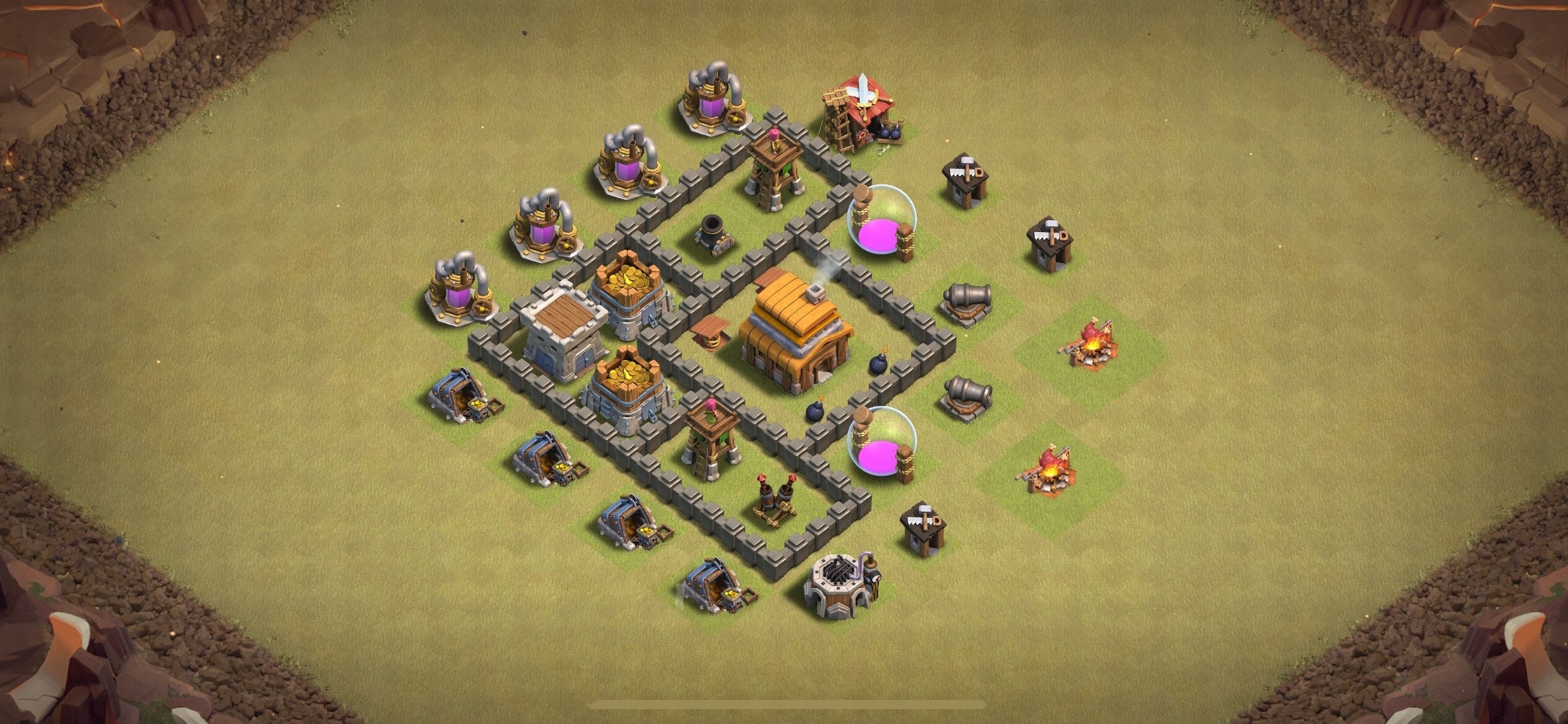 TH4 War Base - Top Town Hall 4 War Base with Link (#20) - Clash of Clans 2025​ TH4 Base