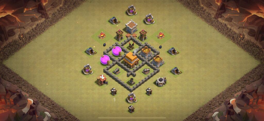 TH4 War Base - Top Town Hall 4 War Base with Link (#3) - Clash of Clans 2025​ TH4 Base