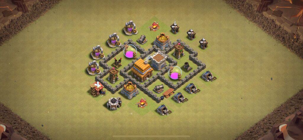 TH4 War Base - Top Town Hall 4 War Base with Link (#21) - Clash of Clans 2025​ TH4 Base
