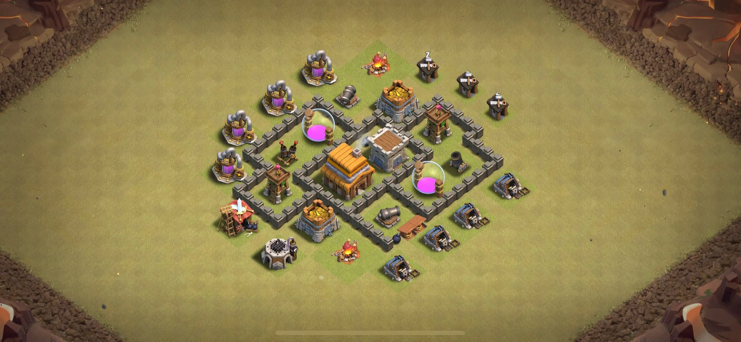 TH4 War Base - Top Town Hall 4 War Base with Link (#21) - Clash of Clans 2025​ TH4 Base