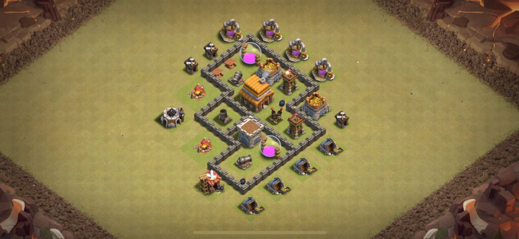 TH4 War Base - Top Town Hall 4 War Base with Link (#22) - Clash of Clans 2025​ TH4 Base