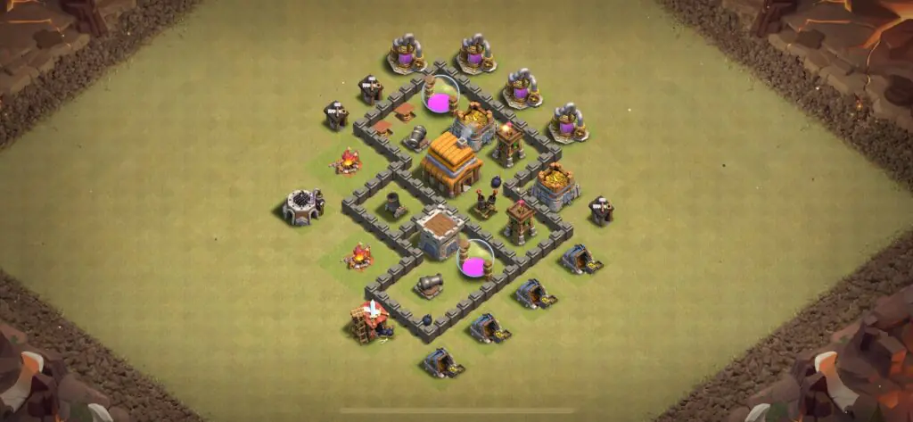 TH4 War Base - Top Town Hall 4 War Base with Link (#22) - Clash of Clans 2025​ TH4 Base