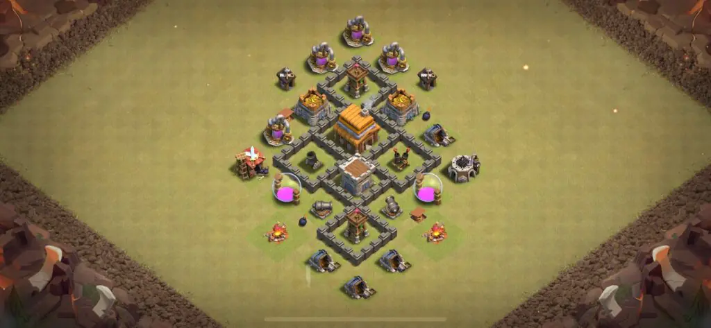 TH4 War Base - Top Town Hall 4 War Base with Link (#23) - Clash of Clans 2025​ TH4 Base