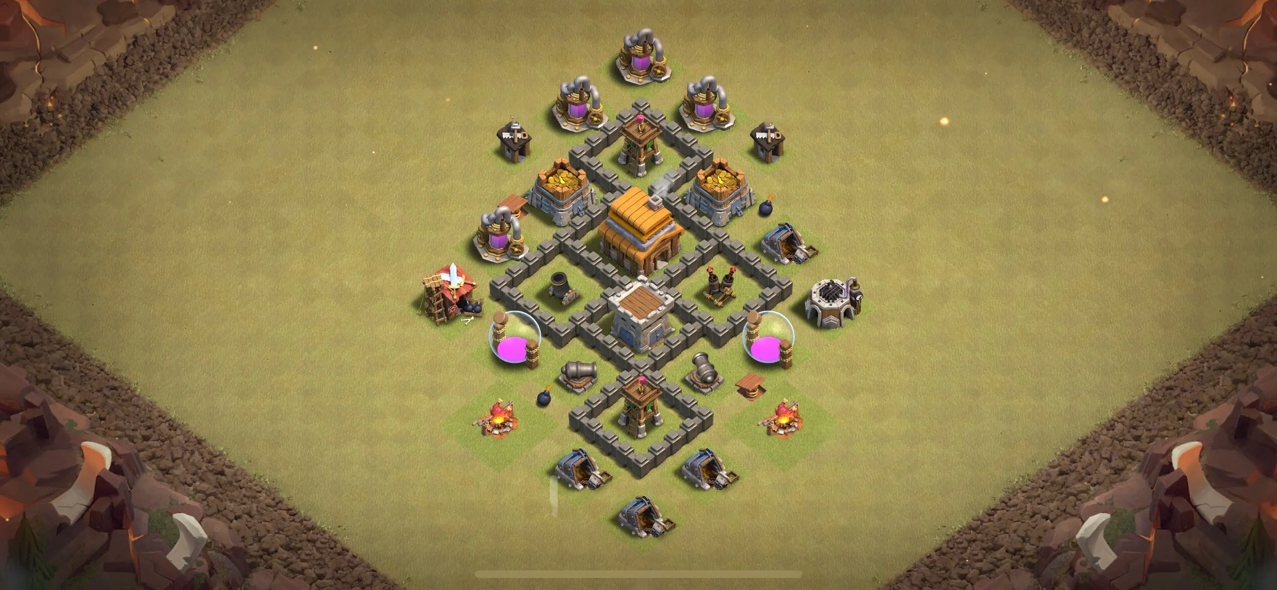 TH4 War Base - Top Town Hall 4 War Base with Link (#23) - Clash of Clans 2025​ TH4 Base
