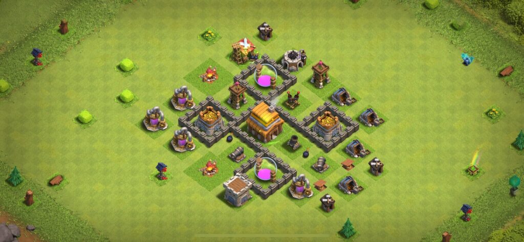 TH4 Farming Base - Top Town Hall 4 Farming Base with Link (#24) - Clash of Clans 2025​ TH4 Base