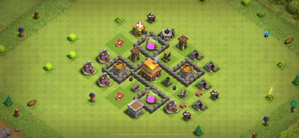TH4 Farming Base - Top Town Hall 4 Farming Base with Link (#24) - Clash of Clans 2025​ TH4 Base