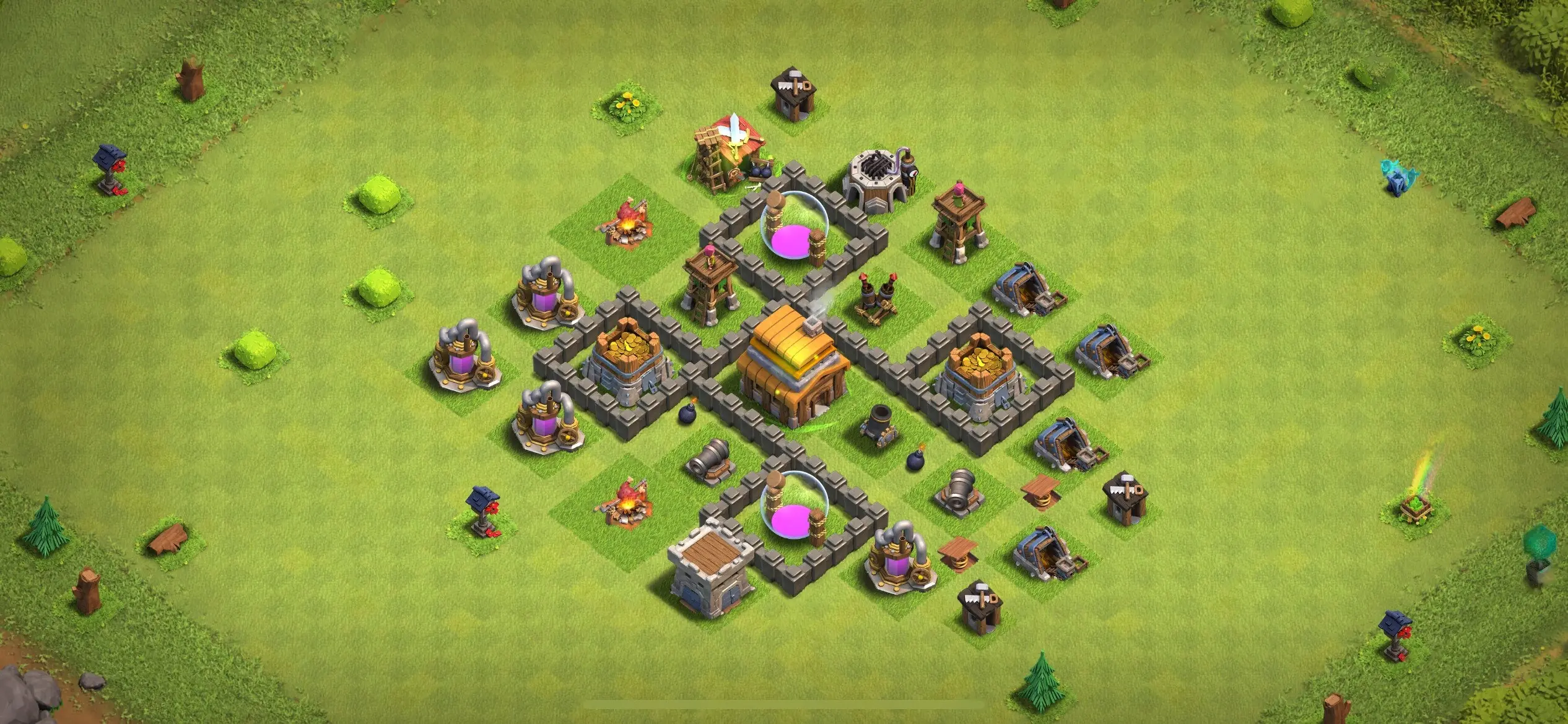 TH4 Farming Base - Top Town Hall 4 Farming Base with Link (#24) - Clash of Clans 2025​ TH4 Base