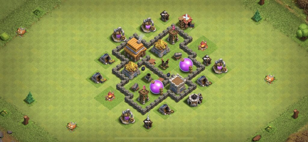 TH4 Farming Base - Top Town Hall 4 Farming Base with Link (#4) - Clash of Clans 2025​ TH4 Base