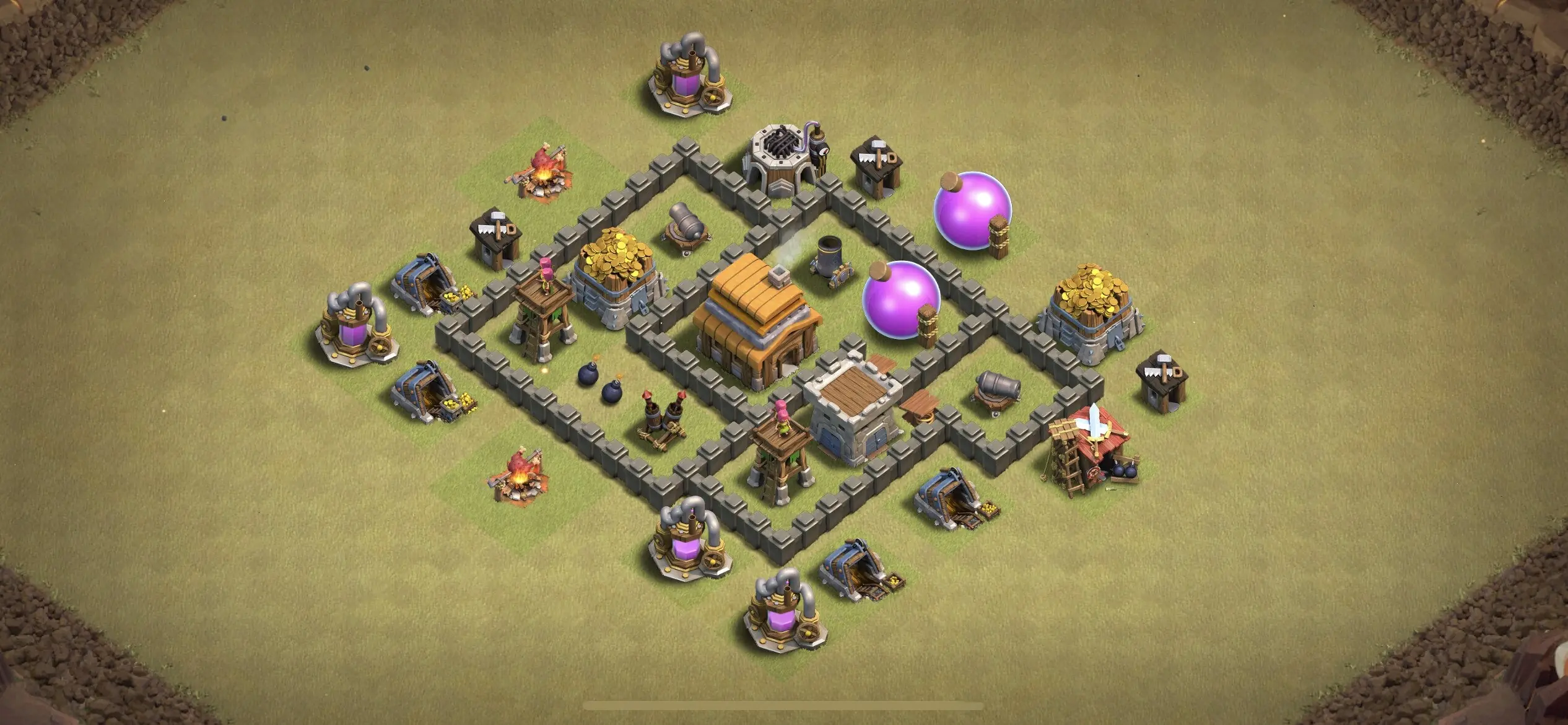 TH4 War Base - Top Town Hall 4 War Base with Link (#4) - Clash of Clans 2025​ TH4 Base