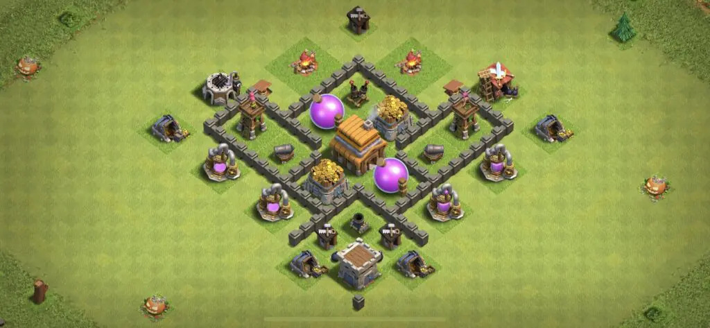 TH4 Farming Base - Top Town Hall 4 Farming Base with Link (#5) - Clash of Clans 2025​ TH4 Base