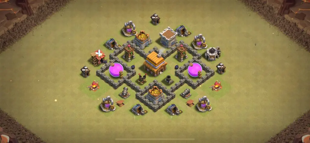 TH4 War Base - Top Town Hall 4 War Base with Link (#5) - Clash of Clans 2025​ TH4 Base