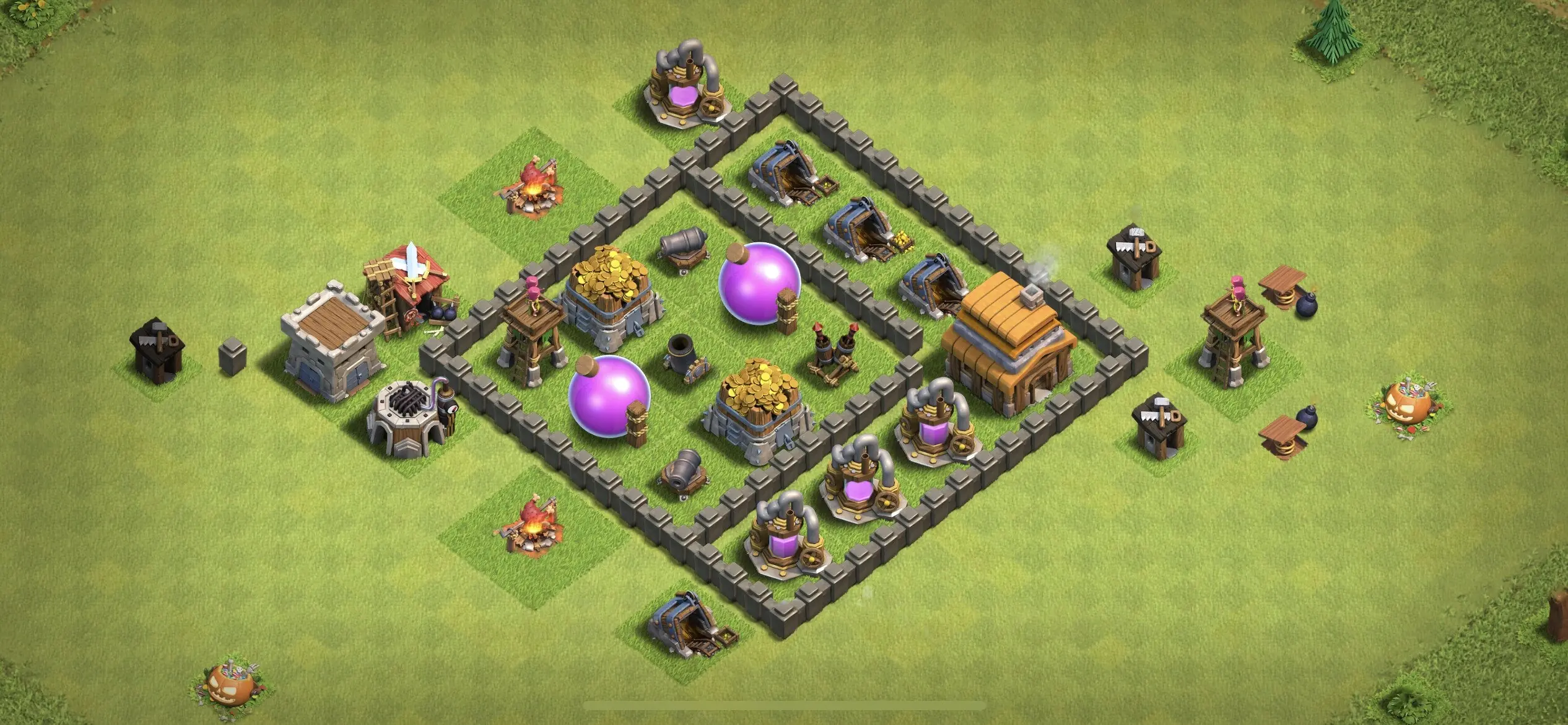 TH4 Farming Base - Top Town Hall 4 Farming Base with Link (#6) - Clash of Clans 2025​ TH4 Base