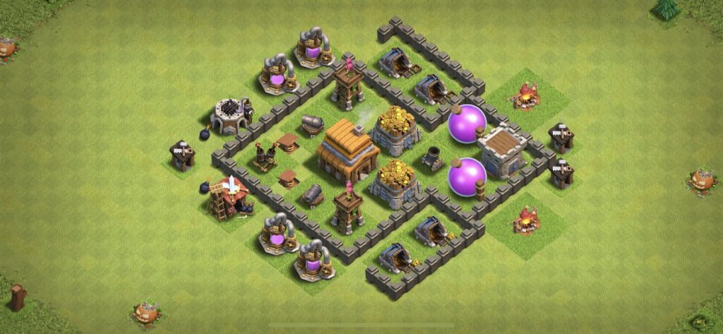 TH4 Farming Base - Top Town Hall 4 Farming Base with Link (#7) - Clash of Clans 2025​ TH4 Base