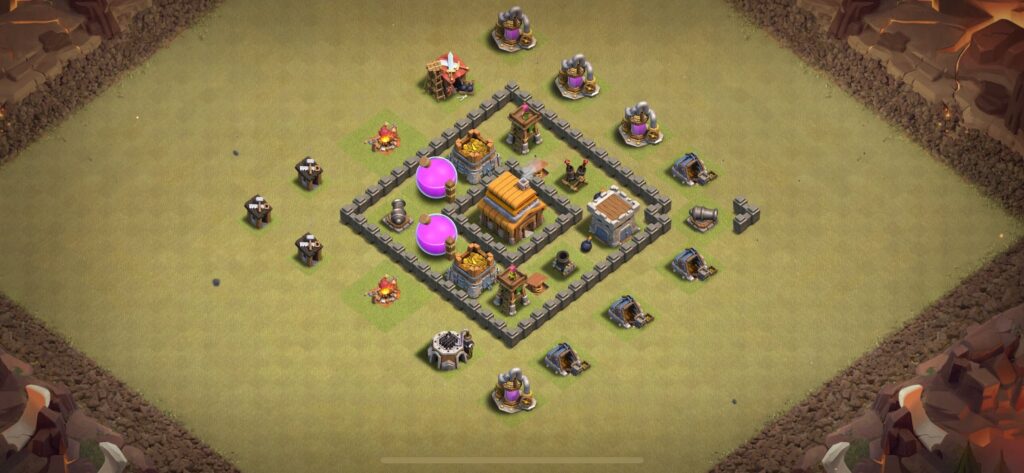 TH4 War Base - Top Town Hall 4 War Base with Link (#7) - Clash of Clans 2025​ TH4 Base
