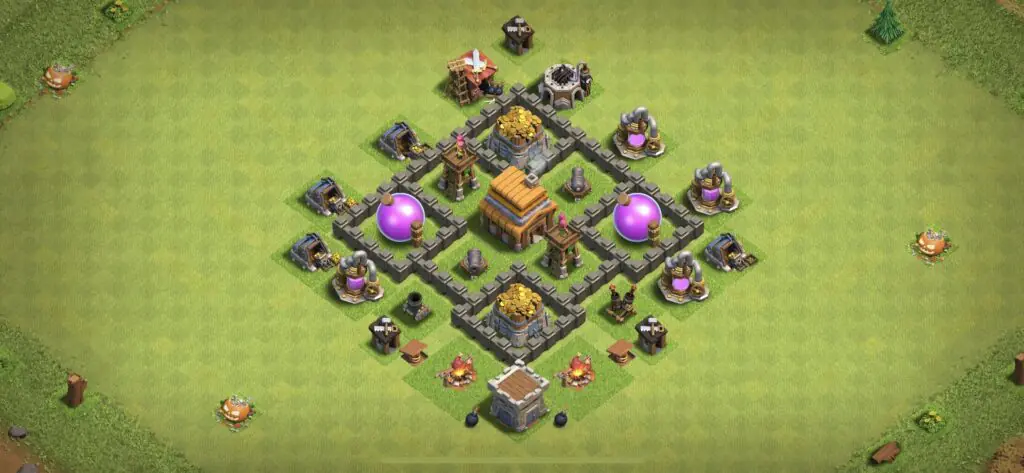 TH4 Farming Base - Top Town Hall 4 Farming Base with Link (#8) - Clash of Clans 2025​ TH4 Base
