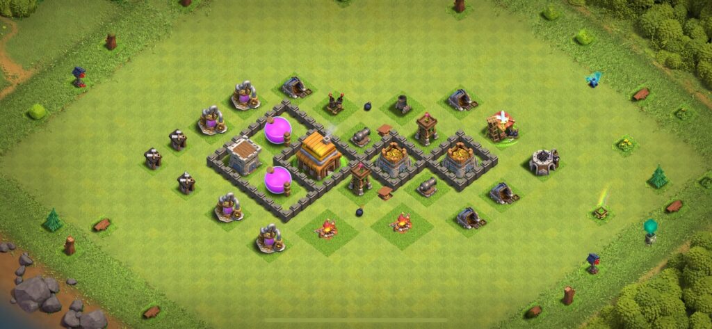 TH4 Farming Base - Top Town Hall 4 Farming Base with Link (#9) - Clash of Clans 2025​ TH4 Base