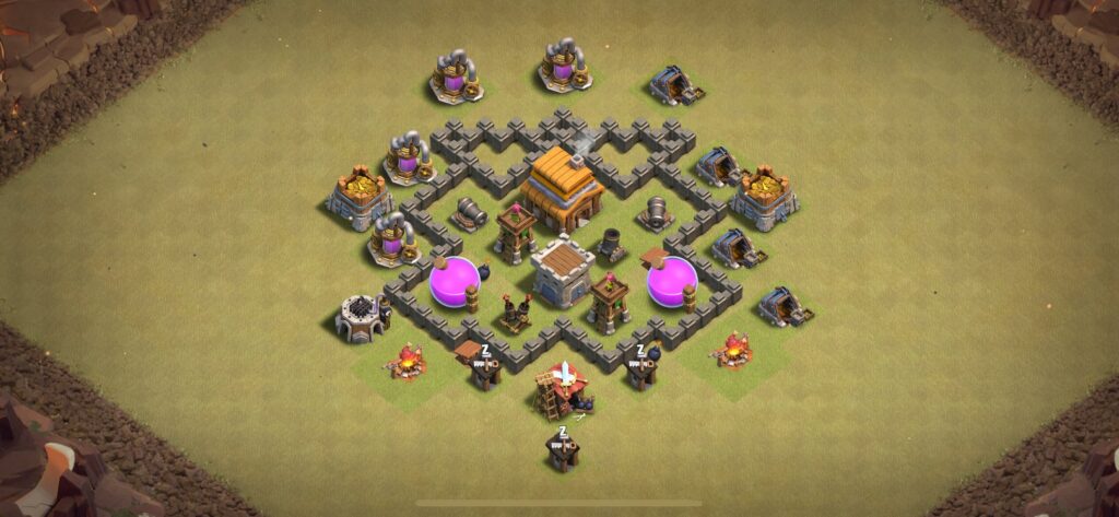 TH4 War Base - Top Town Hall 4 War Base with Link (#9) - Clash of Clans 2025​ TH4 Base