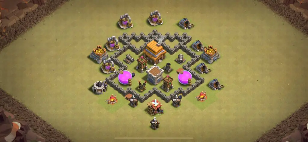 TH4 War Base - Top Town Hall 4 War Base with Link (#9) - Clash of Clans 2025​ TH4 Base