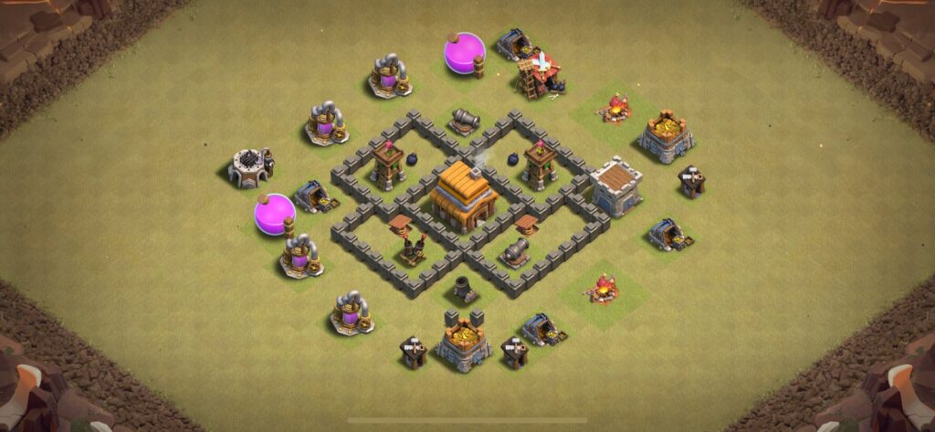 TH4 War Base - Top Town Hall 4 War Base with Link (#10) - Clash of Clans 2025​ TH4 Base