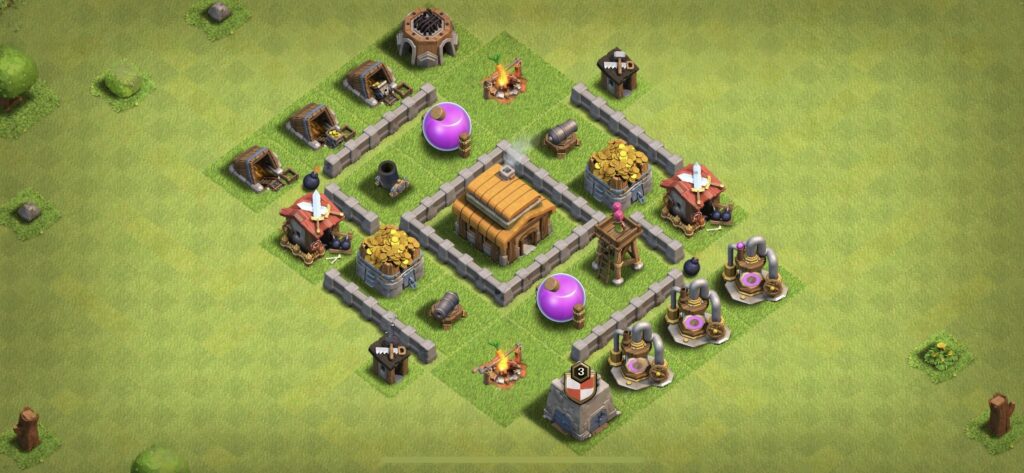 TH3 Defense Base - Top Town Hall 3 Defense Base with Link (#1) - Clash of Clans 2025​ TH3 Base