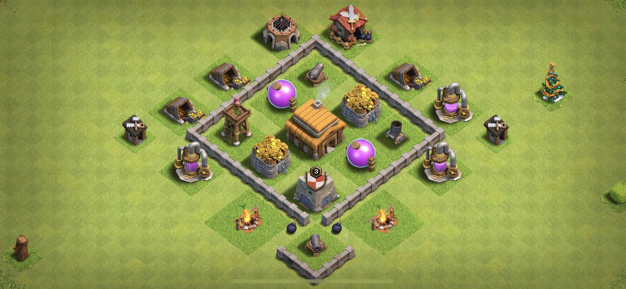 TH3 Defense Base - Top Town Hall 3 Defense Base with Link (#11) - Clash of Clans 2025​ TH3 Base