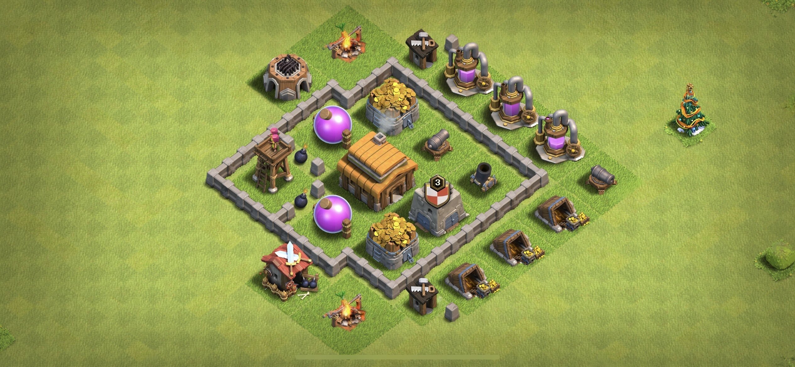 TH3 Defense Base - Top Town Hall 3 Defense Base with Link (#13) - Clash of Clans 2025​ TH3 Base