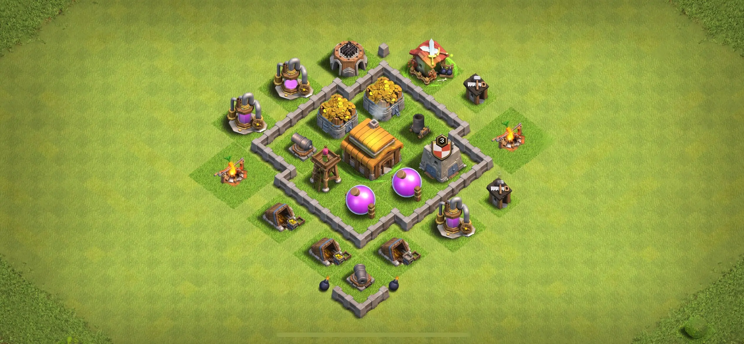 TH3 Defense Base - Top Town Hall 3 Defense Base with Link (#15) - Clash of Clans 2025​ TH3 Base