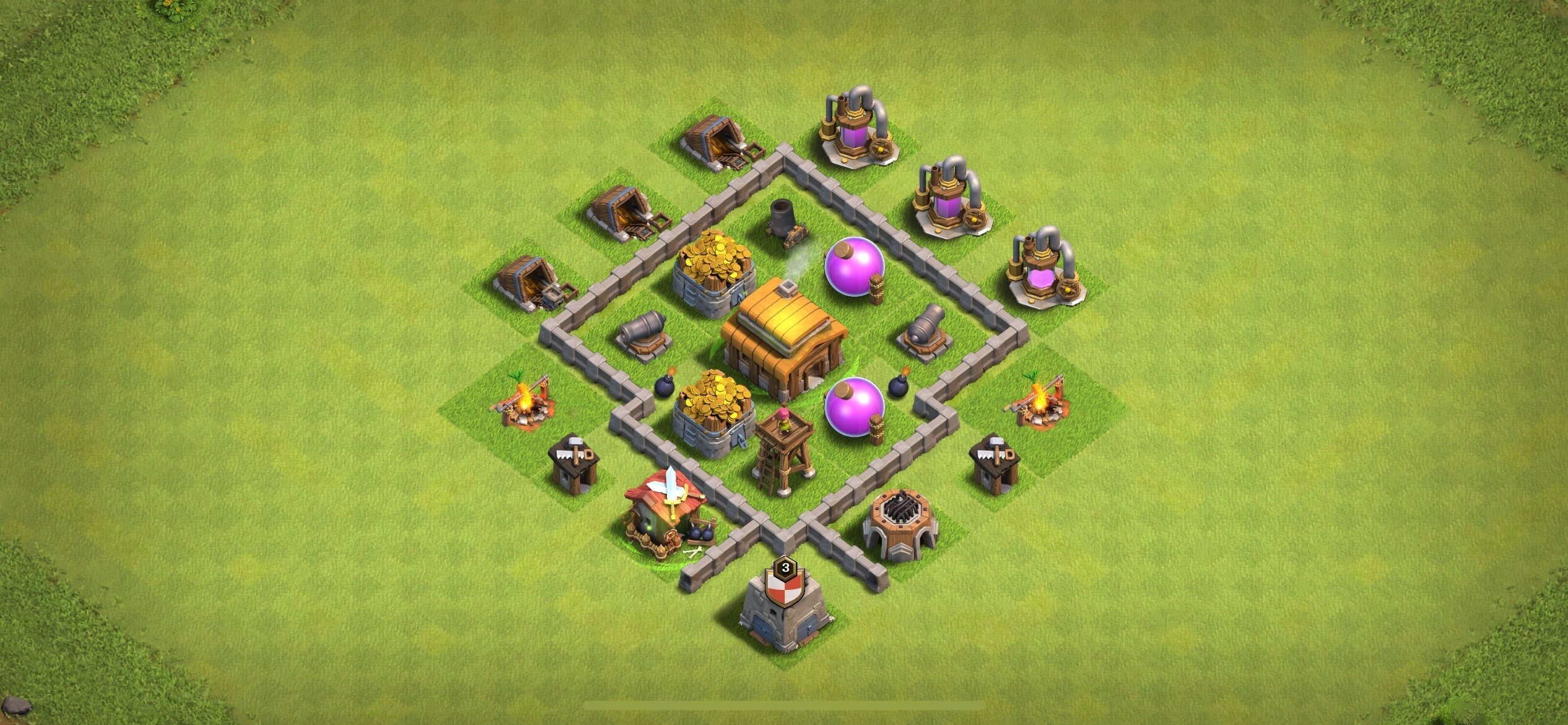 TH3 Defense Base - Top Town Hall 3 Defense Base with Link (#17) - Clash of Clans 2025​ TH3 Base