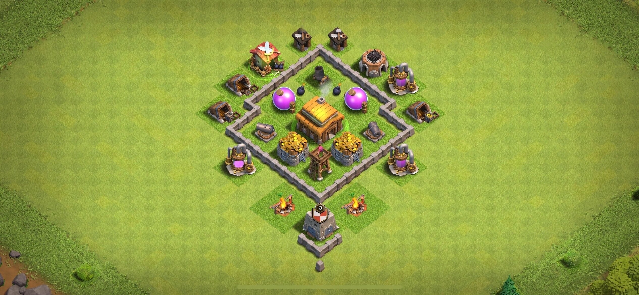 TH3 Defense Base - Top Town Hall 3 Defense Base with Link (#19) - Clash of Clans 2025​ TH3 Base