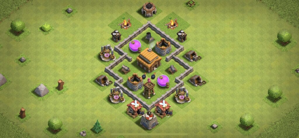 TH3 Defense Base - Top Town Hall 3 Defense Base with Link (#2) - Clash of Clans 2025​ TH3 Base