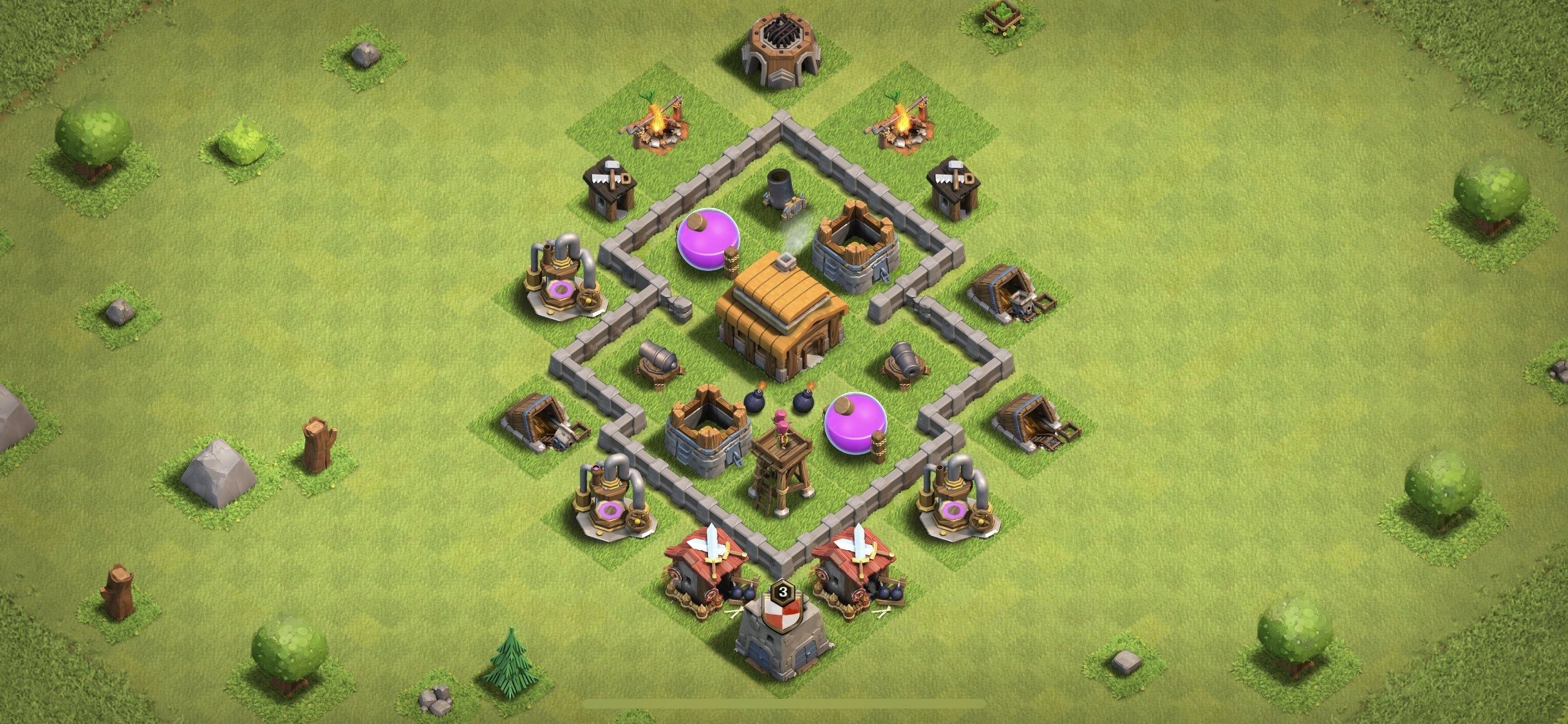 TH3 Defense Base - Top Town Hall 3 Defense Base with Link (#2) - Clash of Clans 2025​ TH3 Base