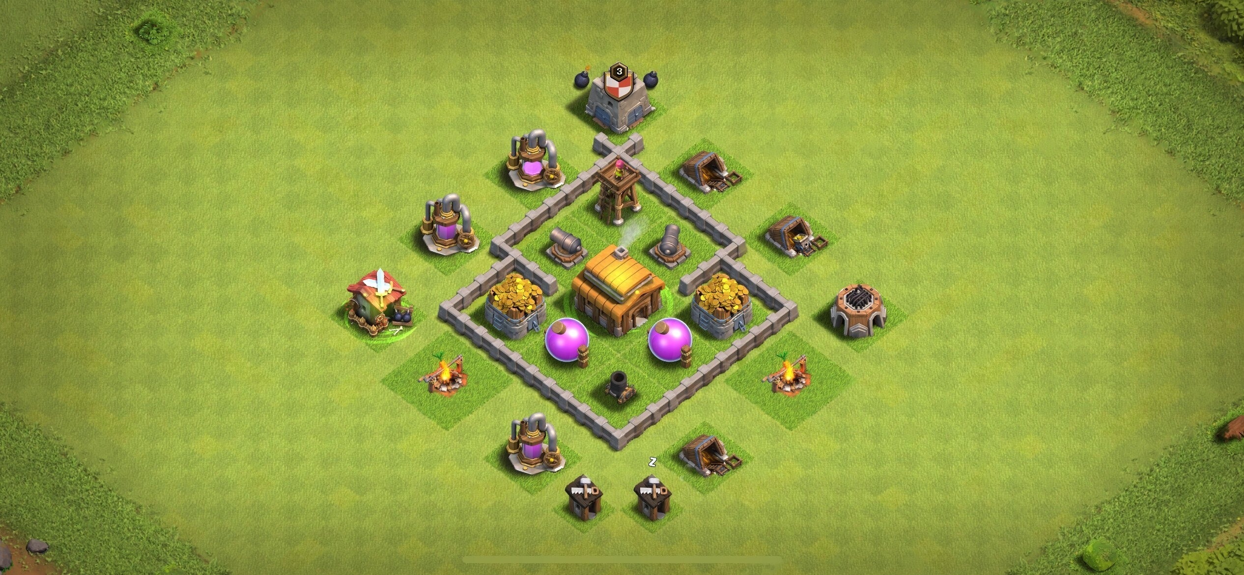 TH3 Defense Base - Top Town Hall 3 Defense Base with Link (#20) - Clash of Clans 2025​ TH3 Base