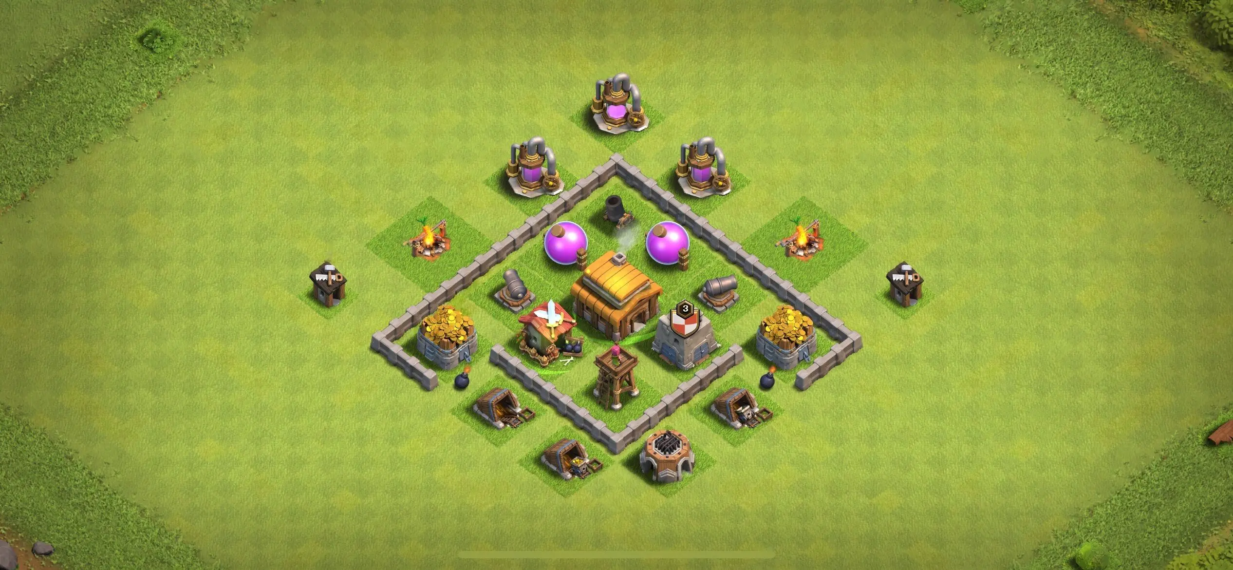 TH3 Defense Base - Top Town Hall 3 Defense Base with Link (#21) - Clash of Clans 2025​ TH3 Base