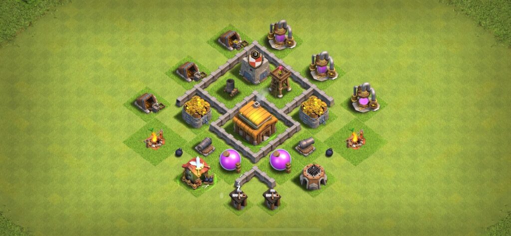 TH3 Defense Base - Top Town Hall 3 Defense Base with Link (#22) - Clash of Clans 2025​ TH3 Base