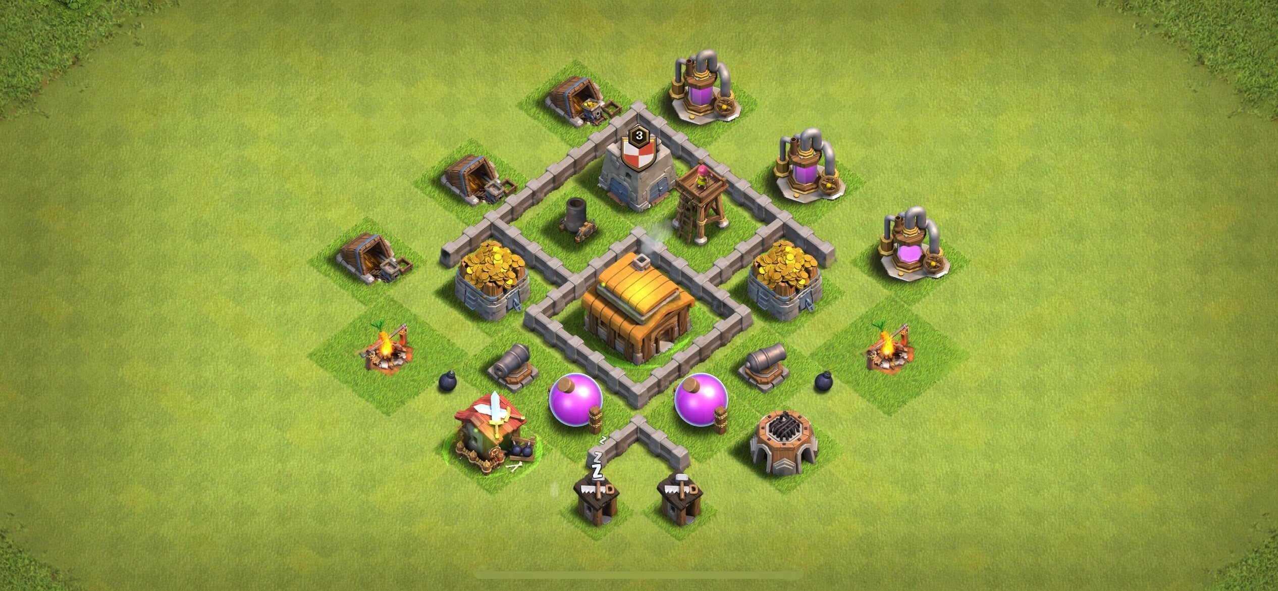 TH3 Defense Base - Top Town Hall 3 Defense Base with Link (#22) - Clash of Clans 2025​ TH3 Base