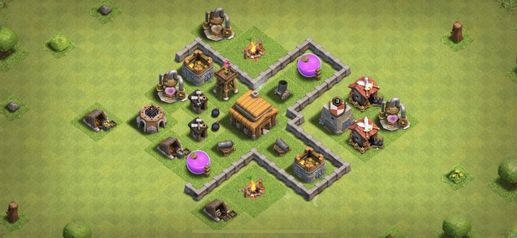 TH3 Defense Base - Top Town Hall 3 Defense Base with Link (#4) - Clash of Clans 2025​ TH3 Base