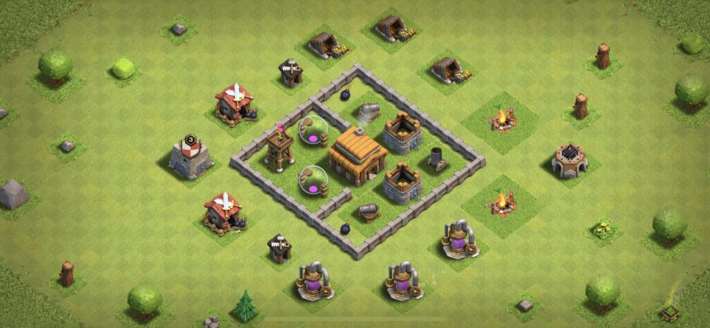 TH3 Defense Base - Top Town Hall 3 Defense Base with Link (#5) - Clash of Clans 2025​ TH3 Base