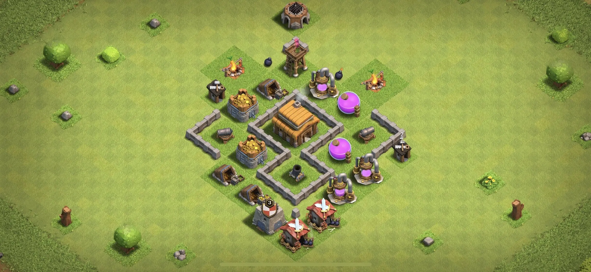 TH3 Defense Base - Top Town Hall 3 Defense Base with Link (#6) - Clash of Clans 2025​ TH3 Base