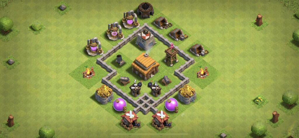 TH3 Defense Base - Top Town Hall 3 Defense Base with Link (#7) - Clash of Clans 2025​ TH3 Base