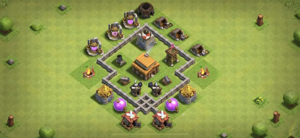 TH3 Defense Base - Top Town Hall 3 Defense Base with Link (#7) - Clash of Clans 2025​ TH3 Base