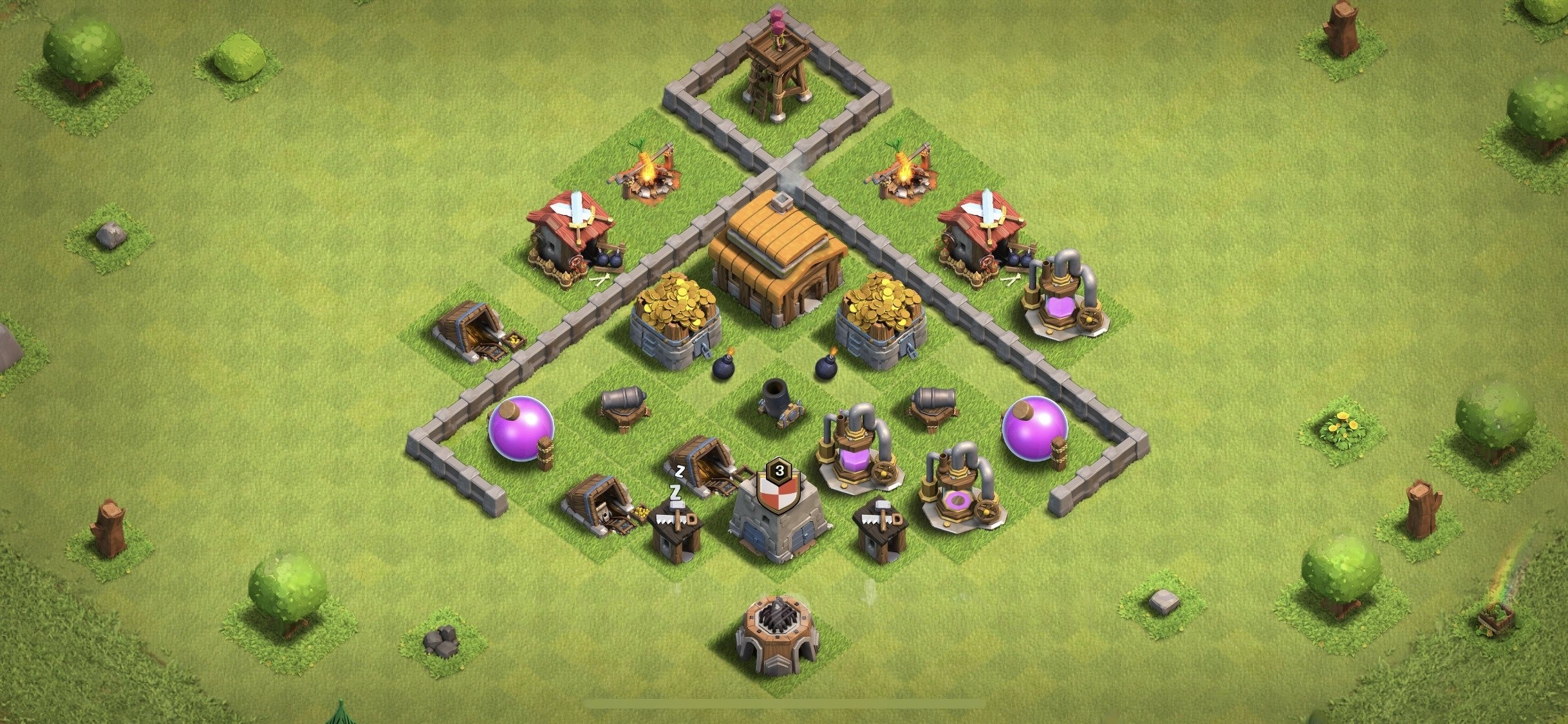 TH3 Defense Base - Top Town Hall 3 Defense Base with Link (#9) - Clash of Clans 2025​ TH3 Base